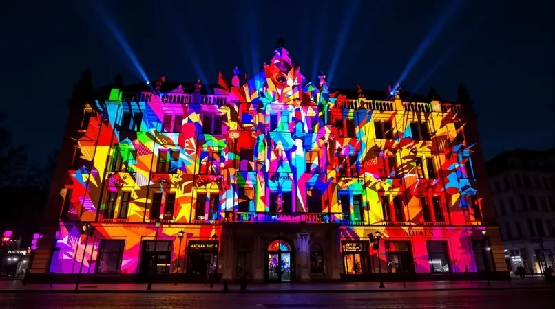 把整栋建筑变成画布，3D投影艺术 - 骚虎影视
