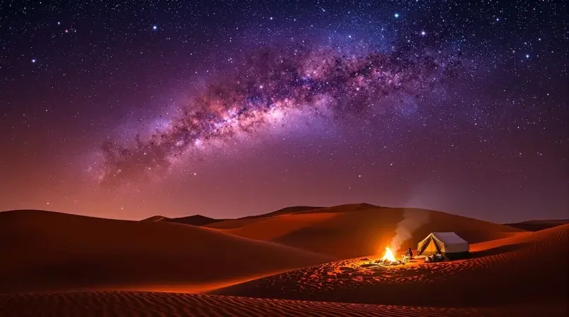 沙漠星空露营，银河就在头顶 - 骚虎影视